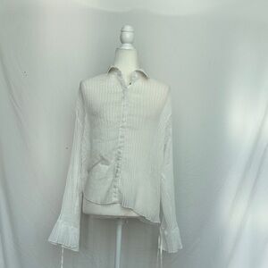 Elegant White Button-Up Blouse